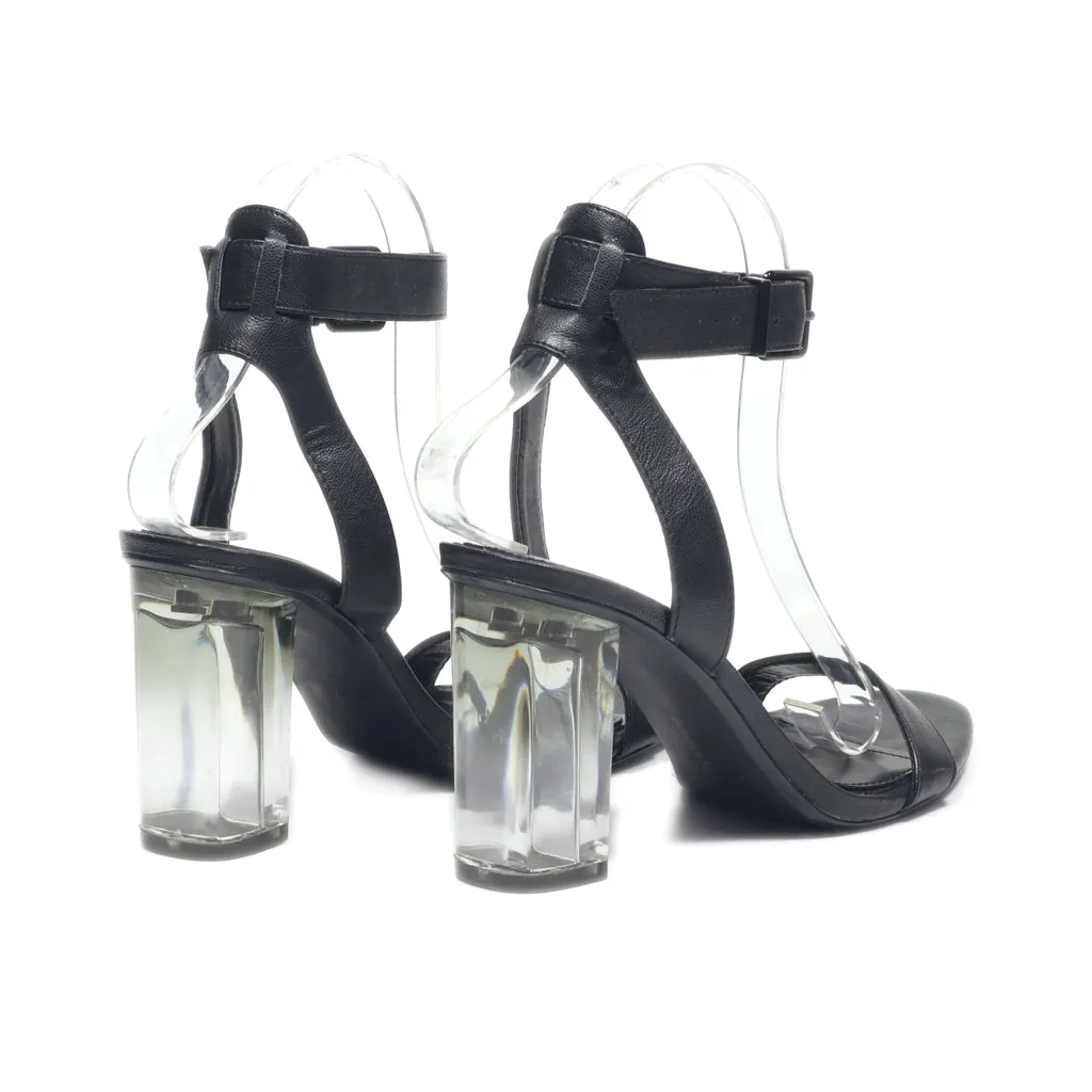 Bershka High-Heel Sandals Leather Black Colour For Women