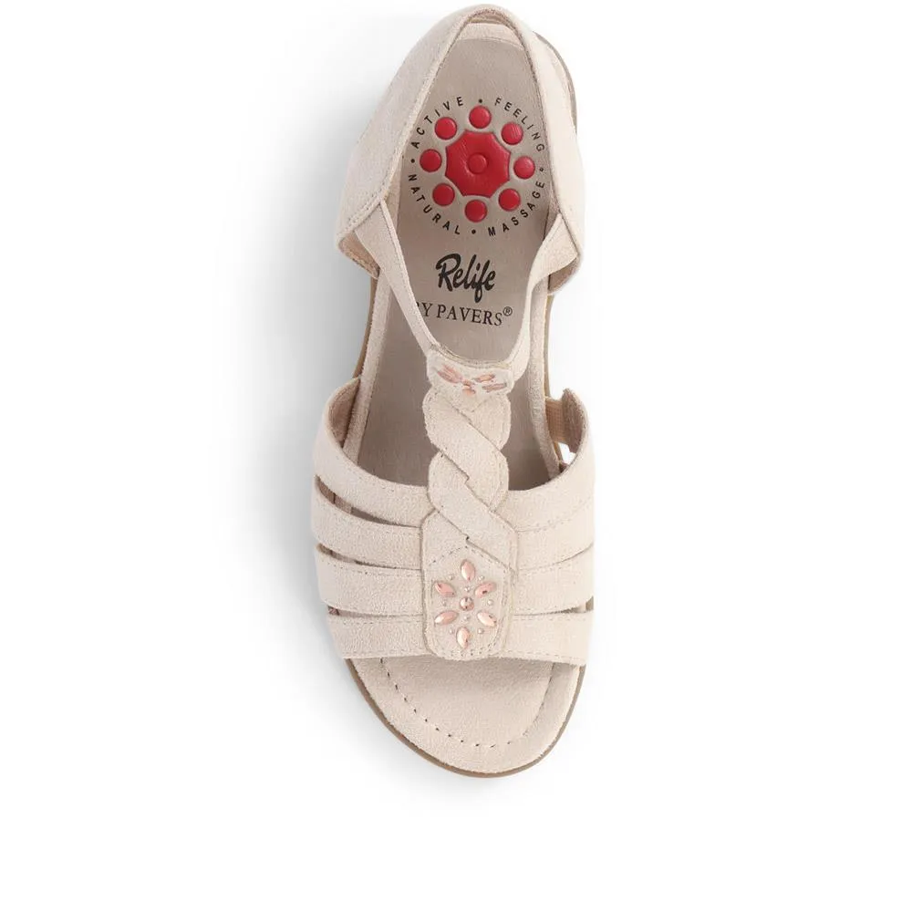 Block Heeled Slip-On Sandals  - CENTR39057 / 324 981