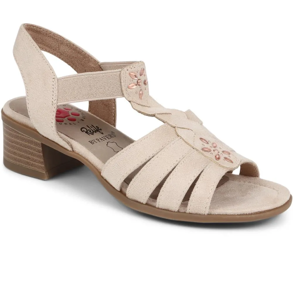 Block Heeled Slip-On Sandals  - CENTR39057 / 324 981