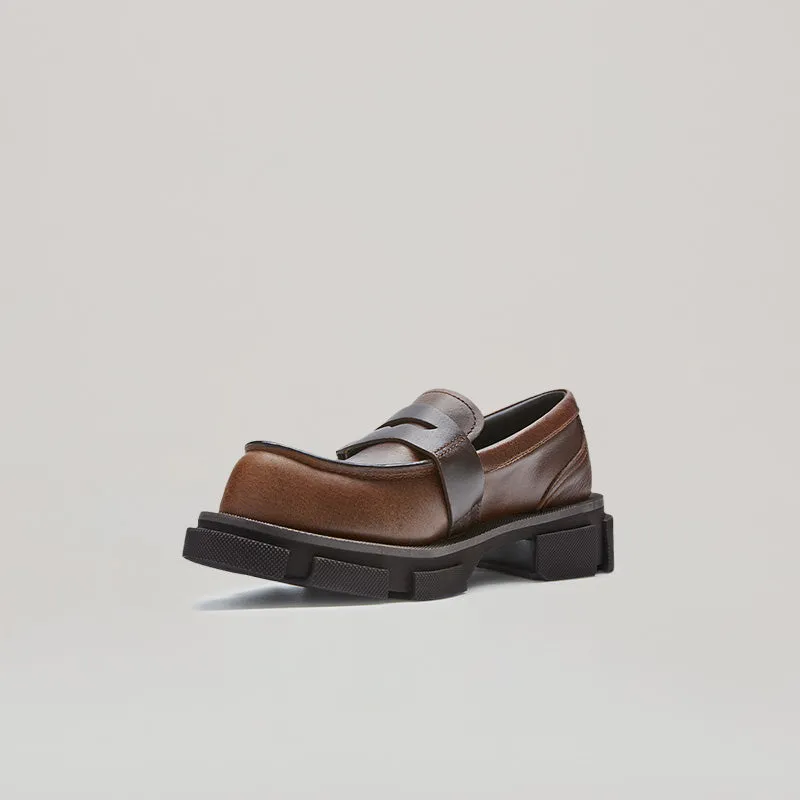 both - GAO PIERCED LOAFER-BROWN
