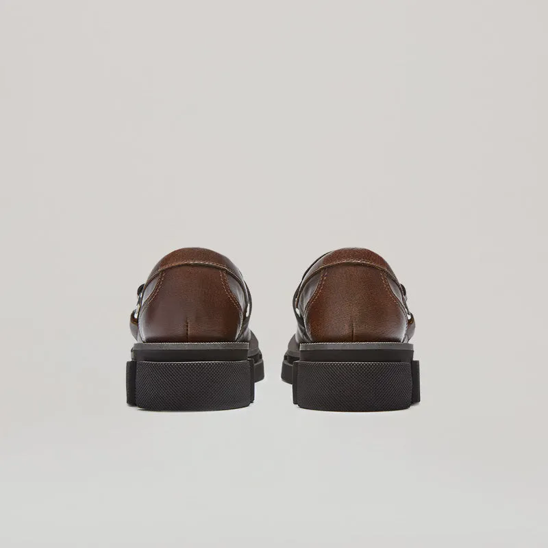 both - GAO PIERCED LOAFER-BROWN