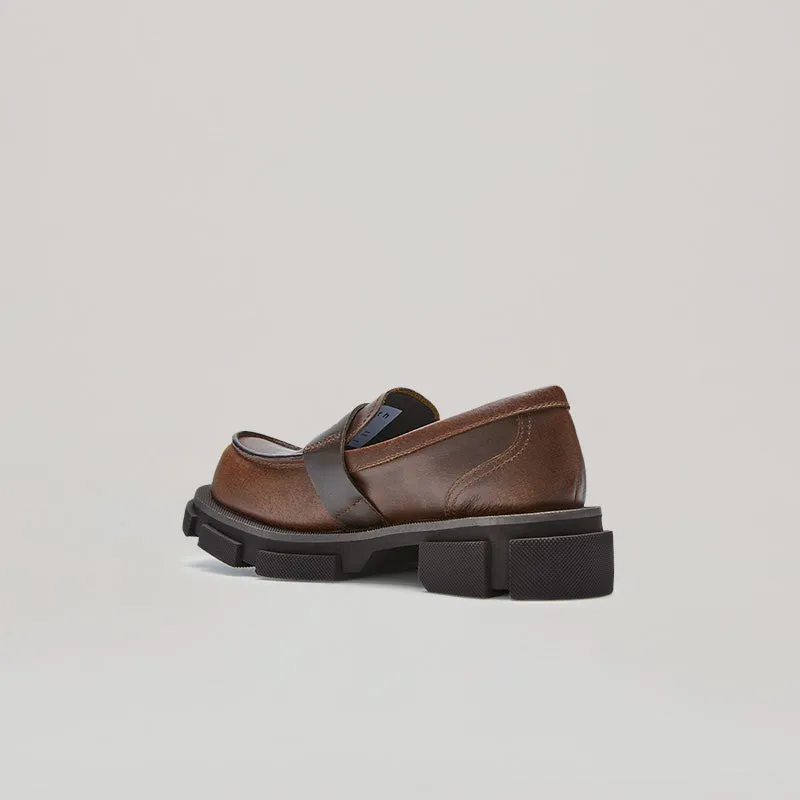 both - GAO PIERCED LOAFER-BROWN