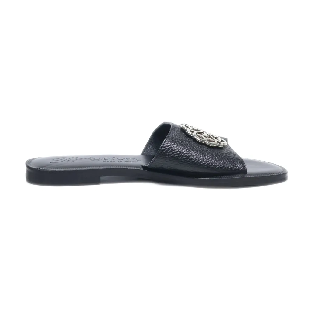 Brighton Flat Sandals Leather Black Colour For Women