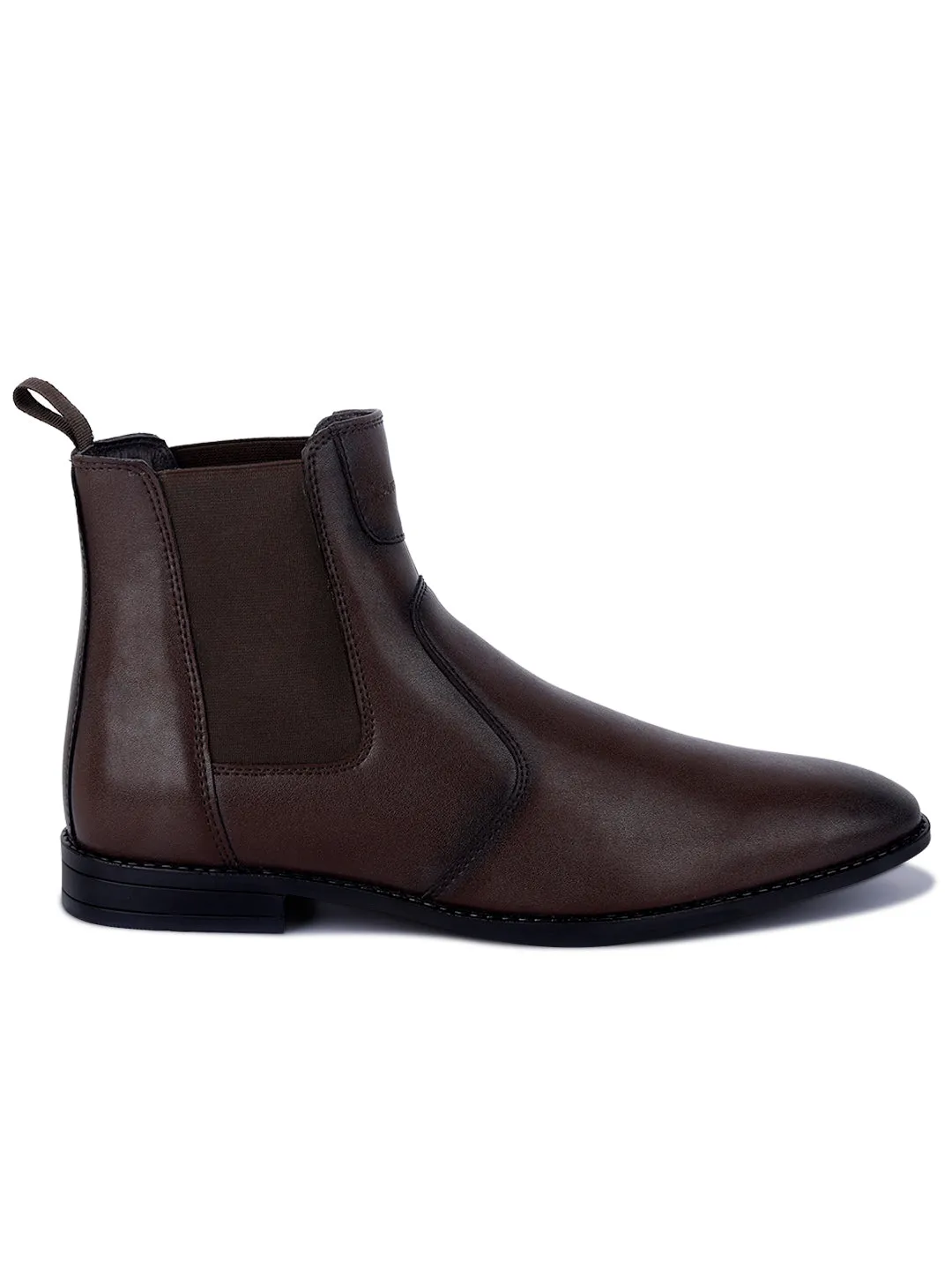 Brunette Brown Dual Tone Handcrafted Chelsea Boots for Men