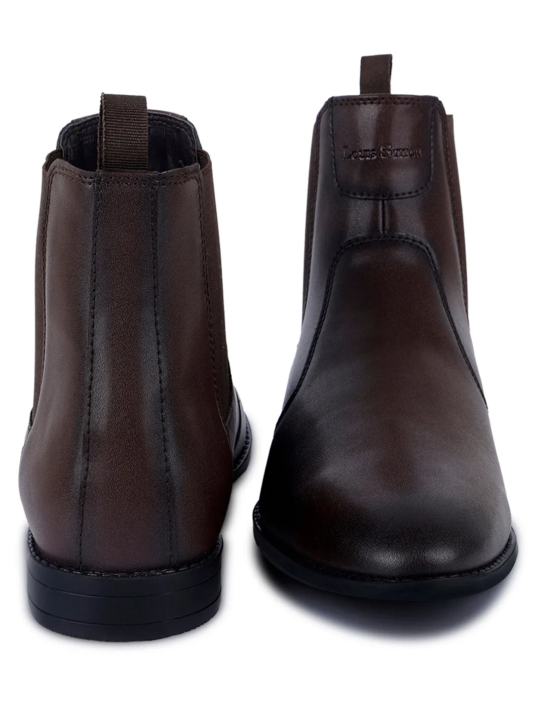 Brunette Brown Dual Tone Handcrafted Chelsea Boots for Men