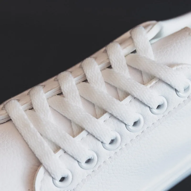 Classic PU Leather Solid Color Korean Sneakers