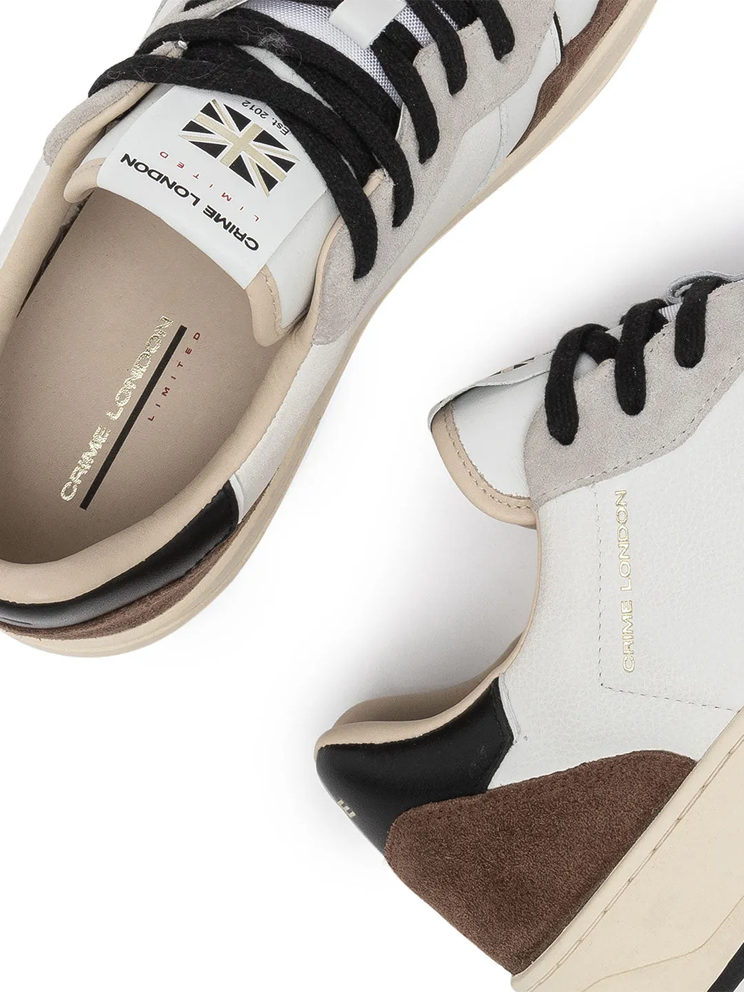Crime Timeless Dark Coffee sneakers bianco e marrone