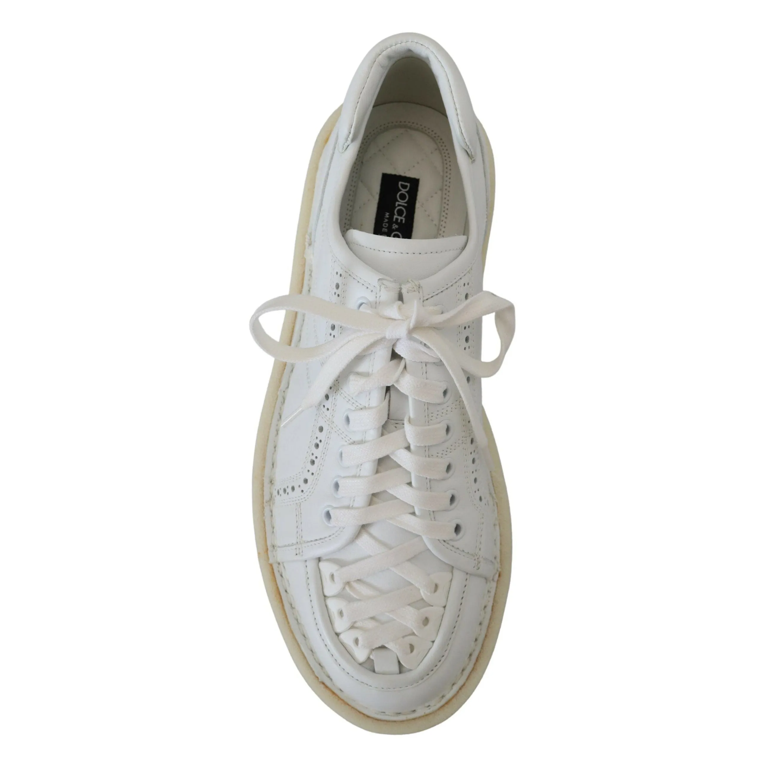Dolce & Gabbana Elegant White Low Top Oxford Sneakers