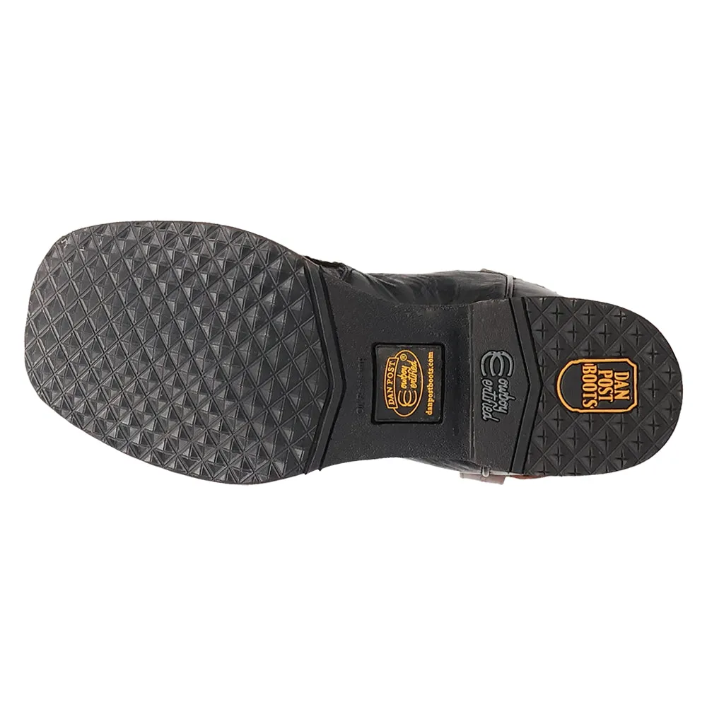 Egan Caiman Embroidered Square Toe Pull On Cowboy Boots