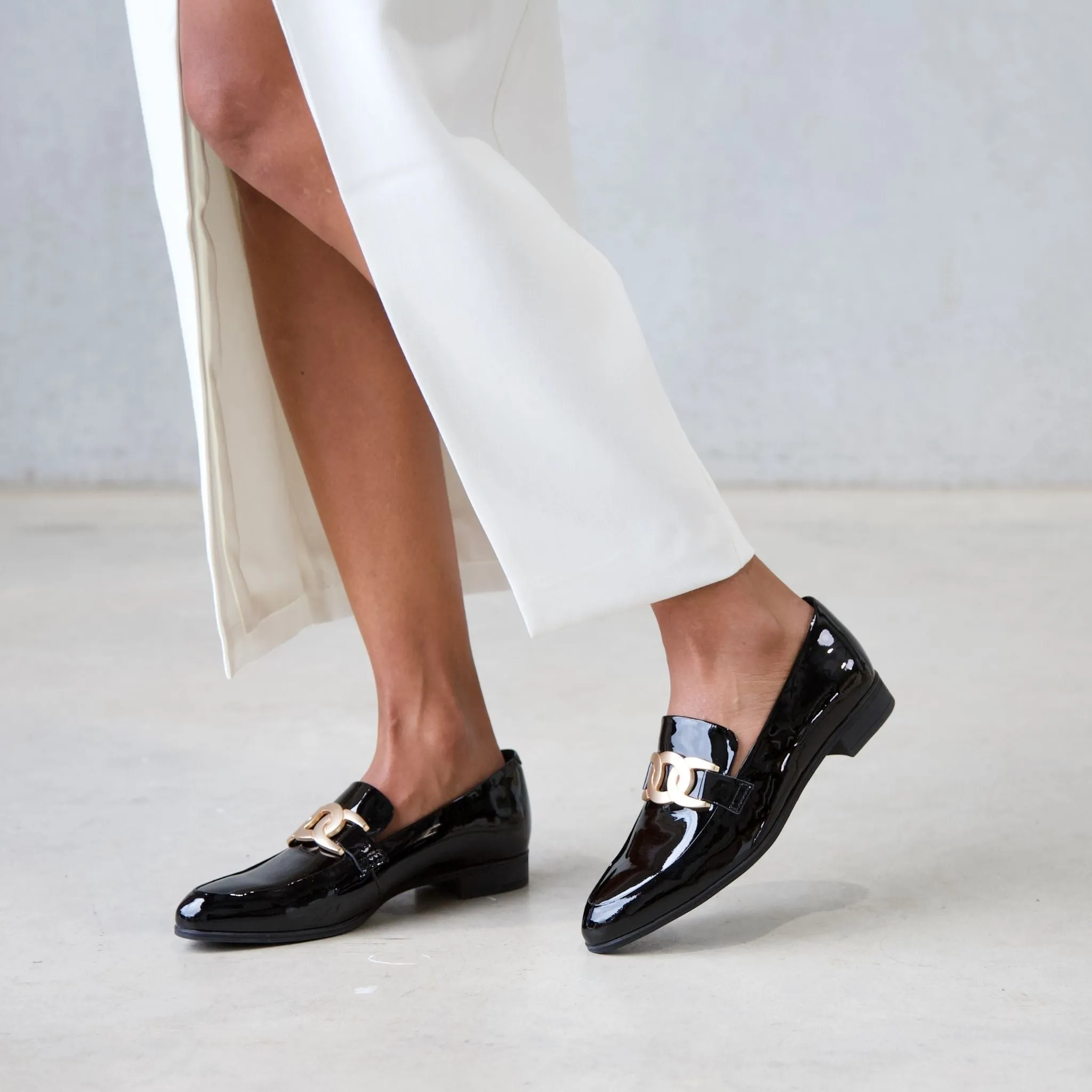 Gumper Black Patent Loafers