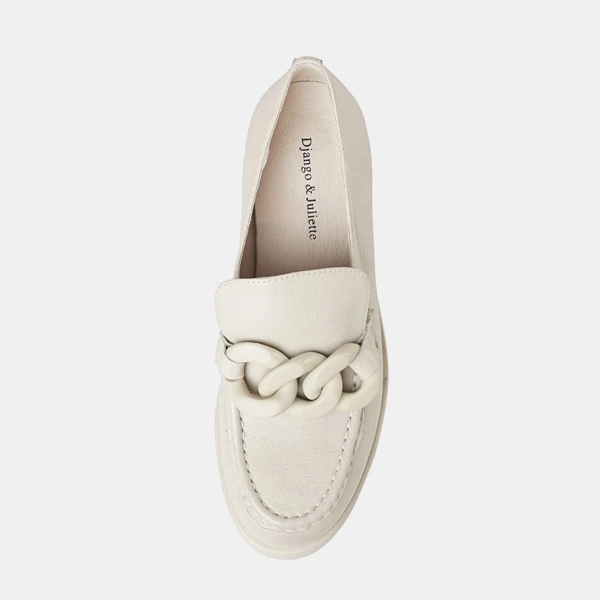 Hanini Almond Leather Heeled Loafers