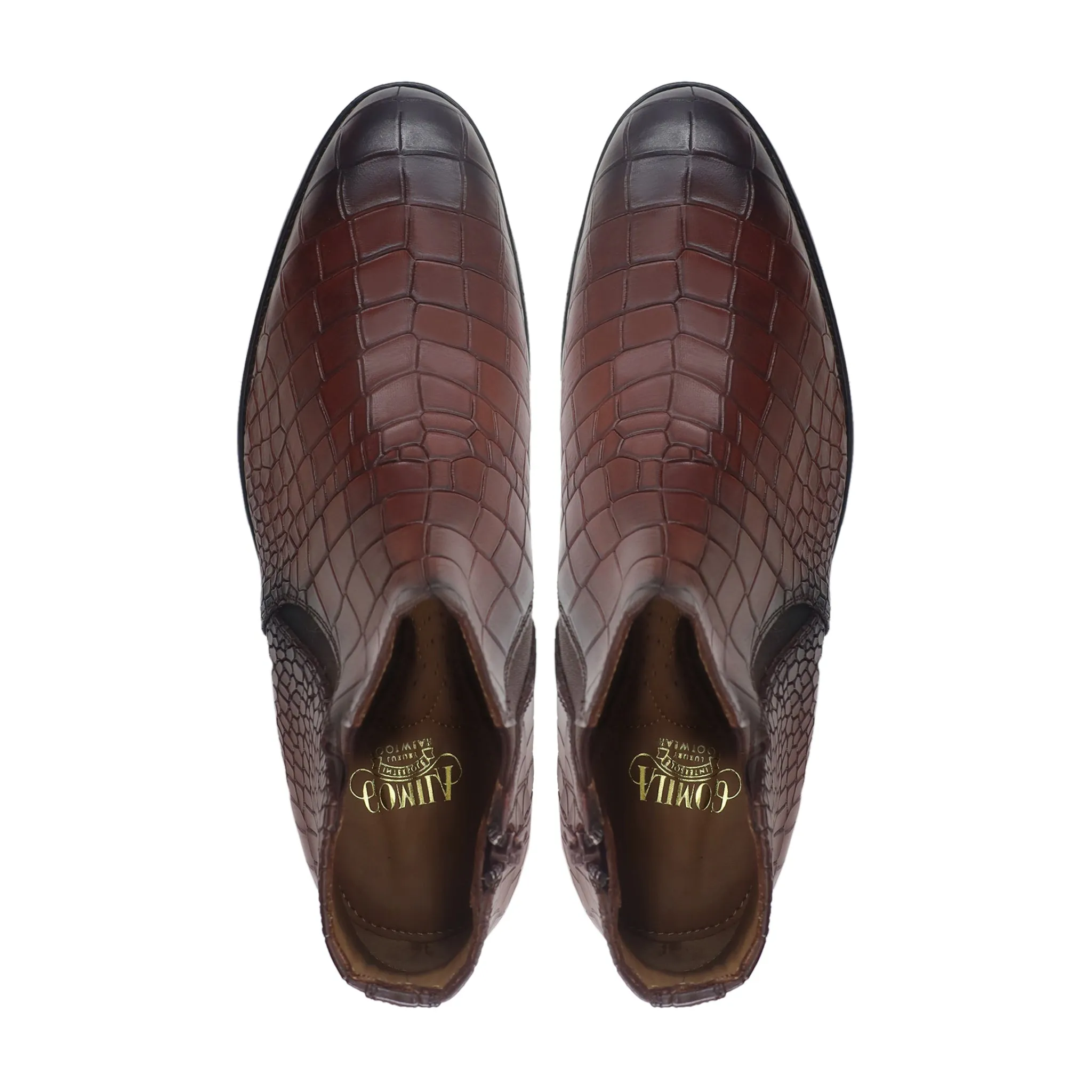 Howen - Men's Burnished Brown Calf Leather Chelsea Boot