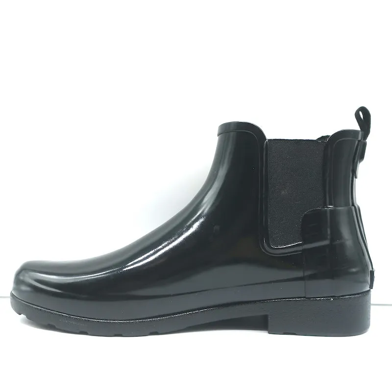 Hunter Refined Chelsea Gloss Rain Boots Black Size 11 Ankle Boots