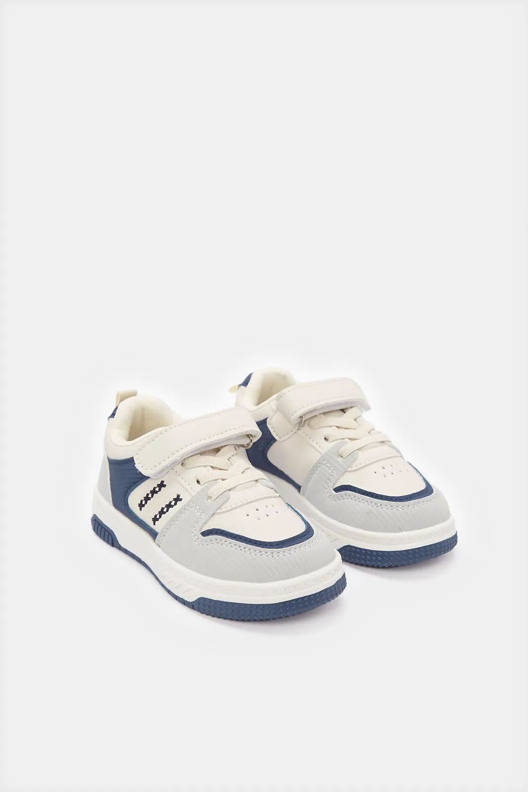 Infant Boys Cream Colour Block Sneakers