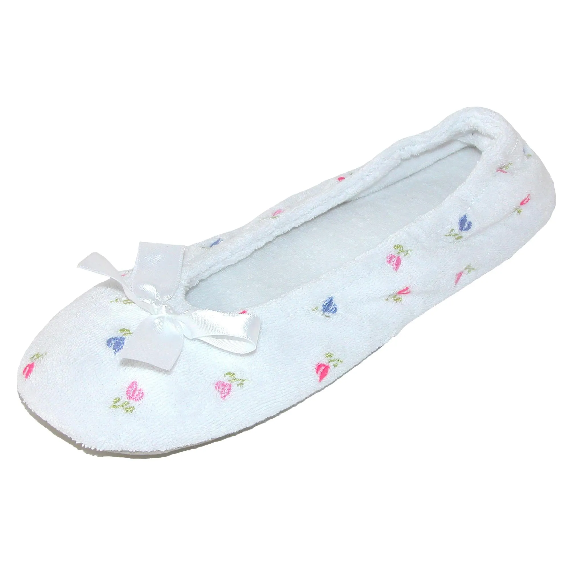 Isotoner Women's Embroidered Terry Ballerina Slippers