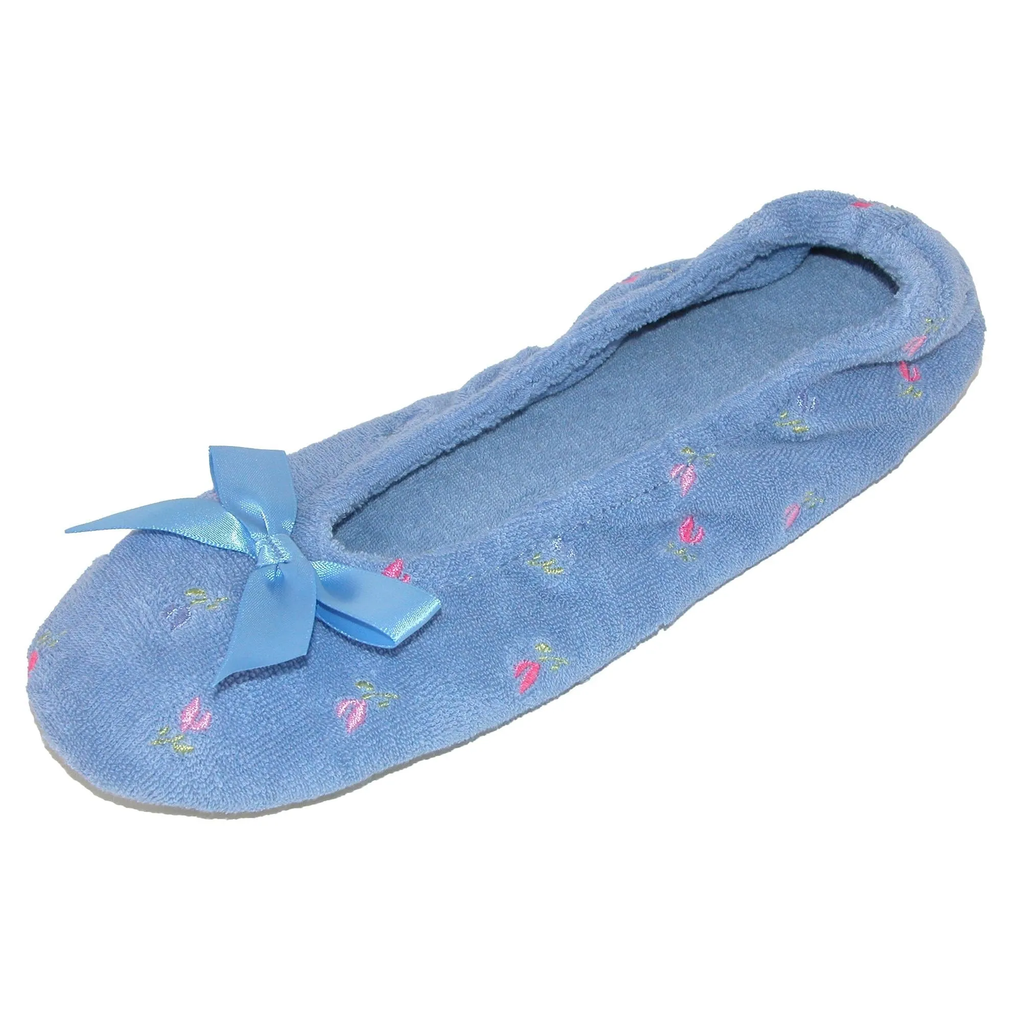 Isotoner Women's Embroidered Terry Ballerina Slippers