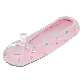 Isotoner Women's Embroidered Terry Ballerina Slippers