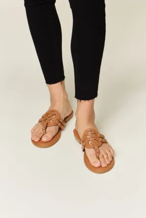 Ladies Forever Link Cutout PU Leather Sandals in Tan