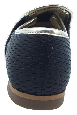 Luccini Slip-On Smoking Loafer, Black Perforated Leather