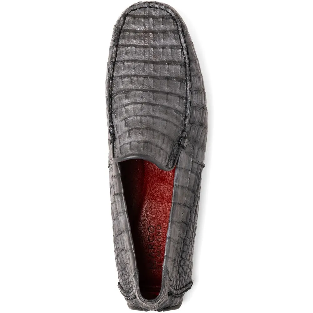 Marco Di Milano Remo Gray Caiman Driving Slip-On Loafers