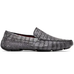 Marco Di Milano Remo Gray Caiman Driving Slip-On Loafers