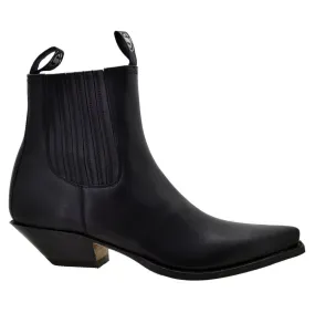 Men's Cowboy Boots Sendra 1692 Black Leather Ibiza Heel