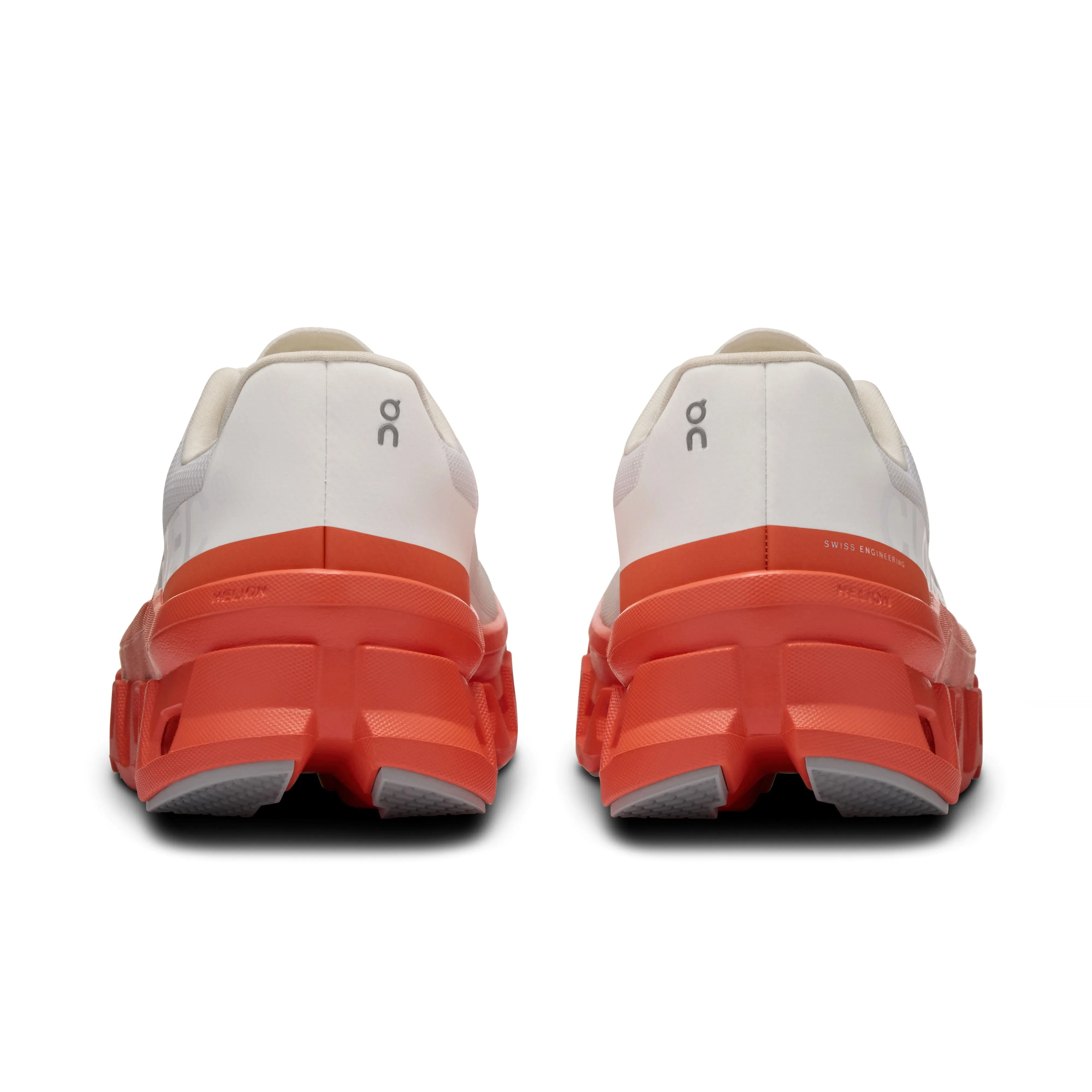 On Running Women's Cloudmonster Sneakers in White/Flame