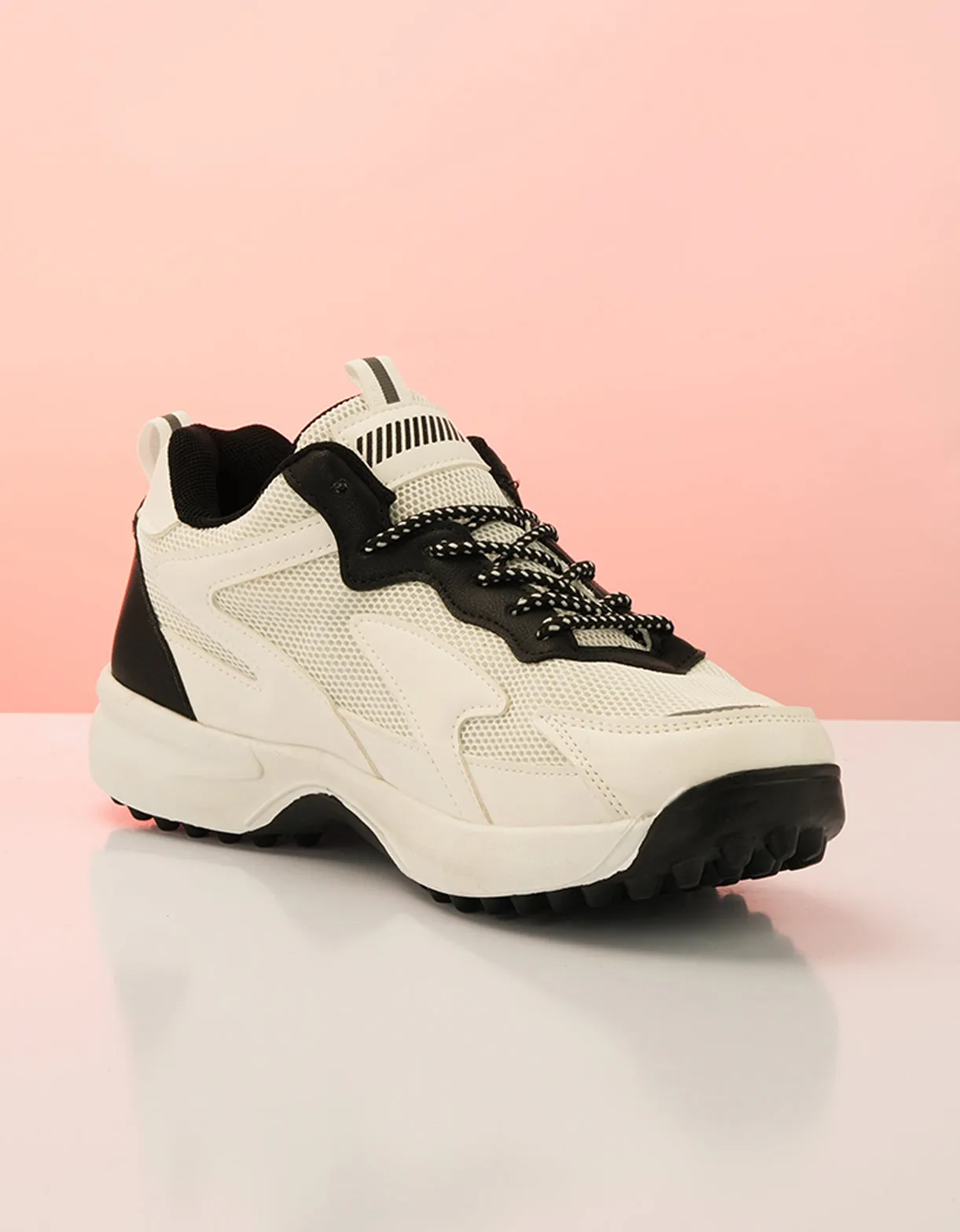 Panda Contrast Runner Sneakers - Monochrome Magic