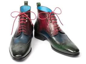 Paul Parkman Hand-Painted Wingtip Ankle Boots