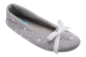 Sonia Slipper in Grey And White Fabric