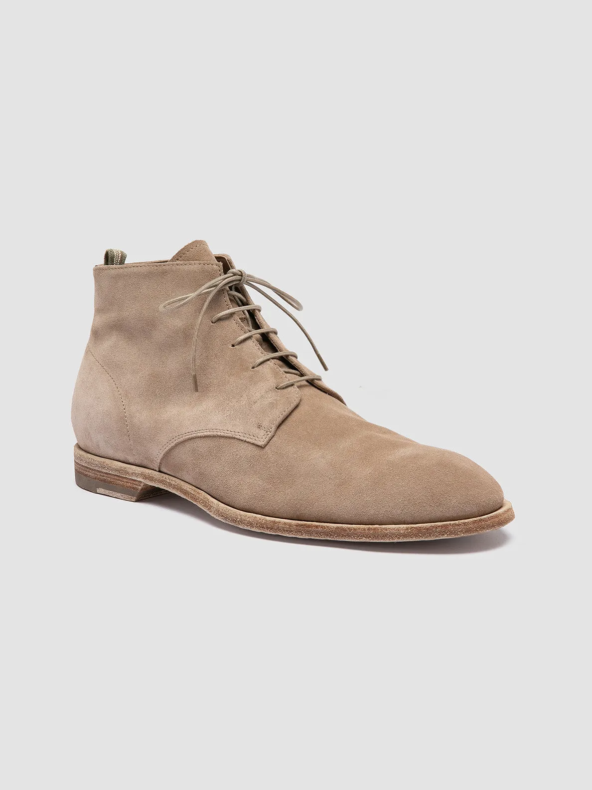 SOUND 003 - Beige Suede Lace-up Boots