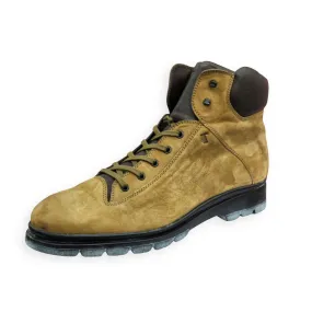 Tod's Men's Brown Suede Elegant Desert Lace Up Leather Ankle Construction Boots