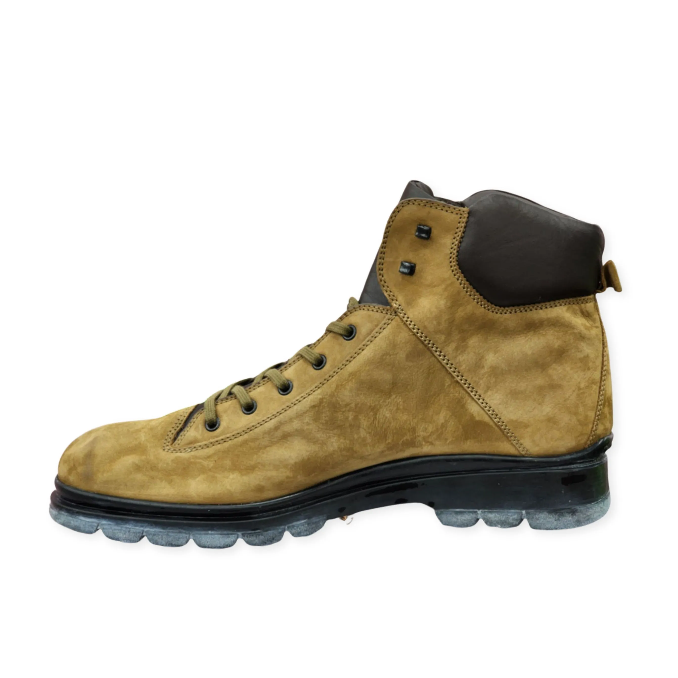 Tod's Men's Brown Suede Elegant Desert Lace Up Leather Ankle Construction Boots