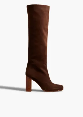 Willow Knee-High Boot in Dark Brown Suede
