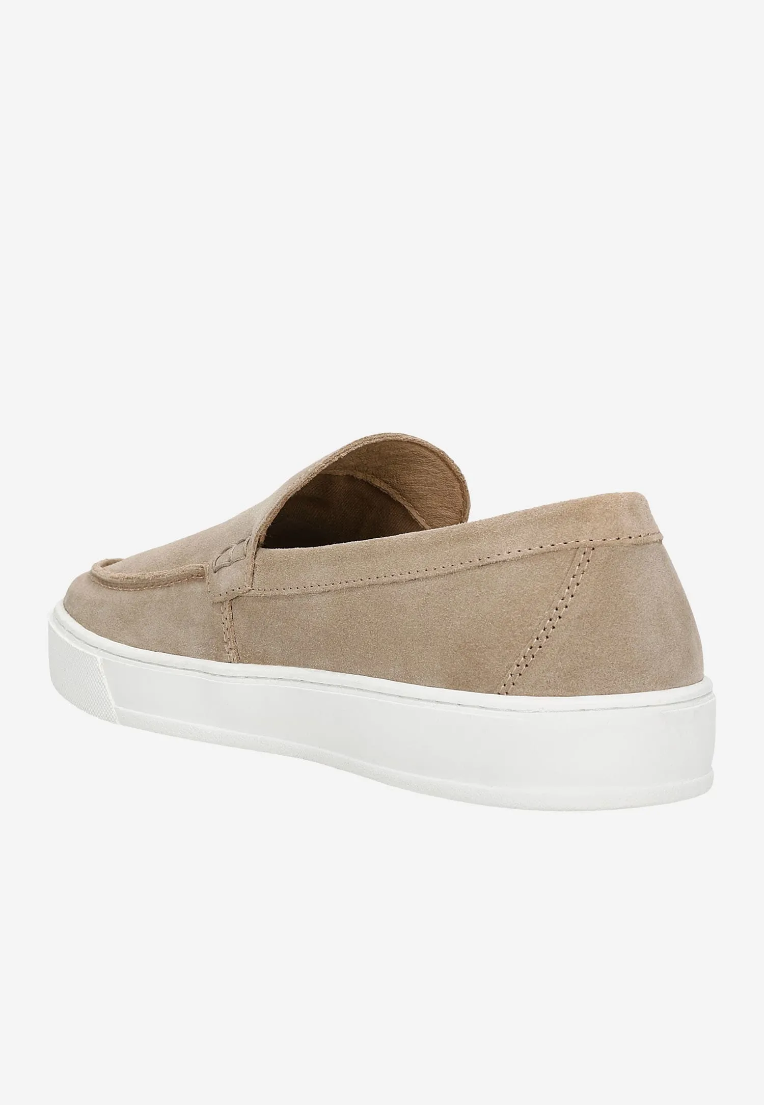 Wojas Beige Leather Loafers with White Sole | 10144-64